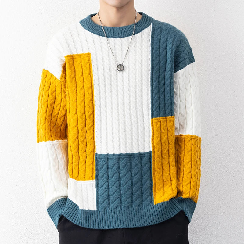 Branton Knitted Patchwork Sweater