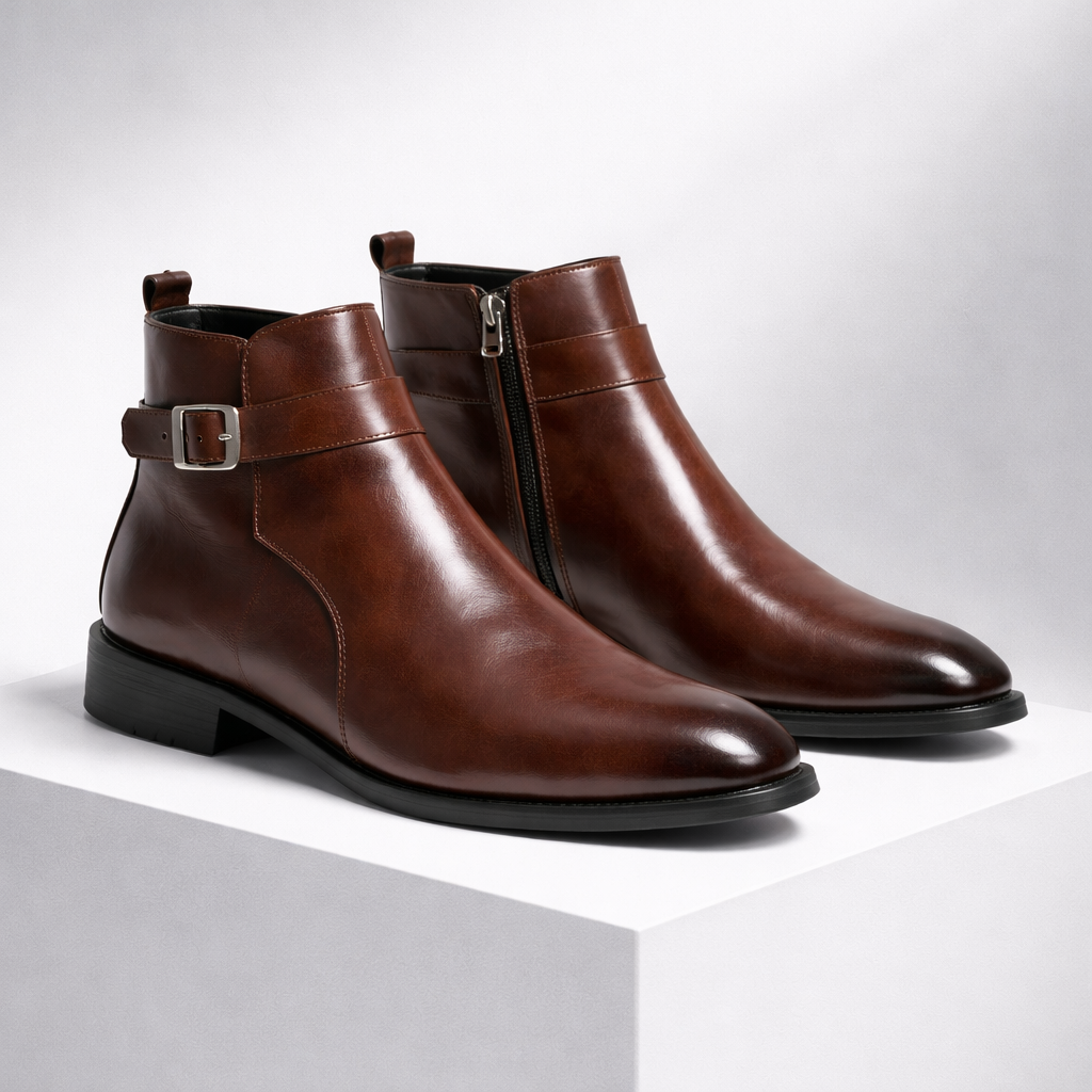 Savonti Leather Buckle Boots