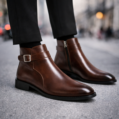 Savonti Leather Buckle Boots