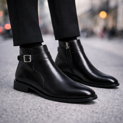 Savonti Leather Buckle Boots