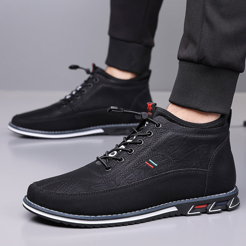 Savino Leather Mid-Top Sneakers