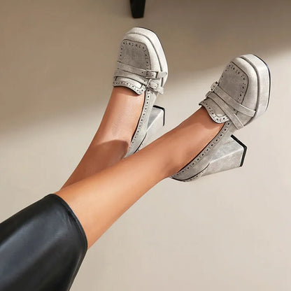 Avelin Leather Strap Heels